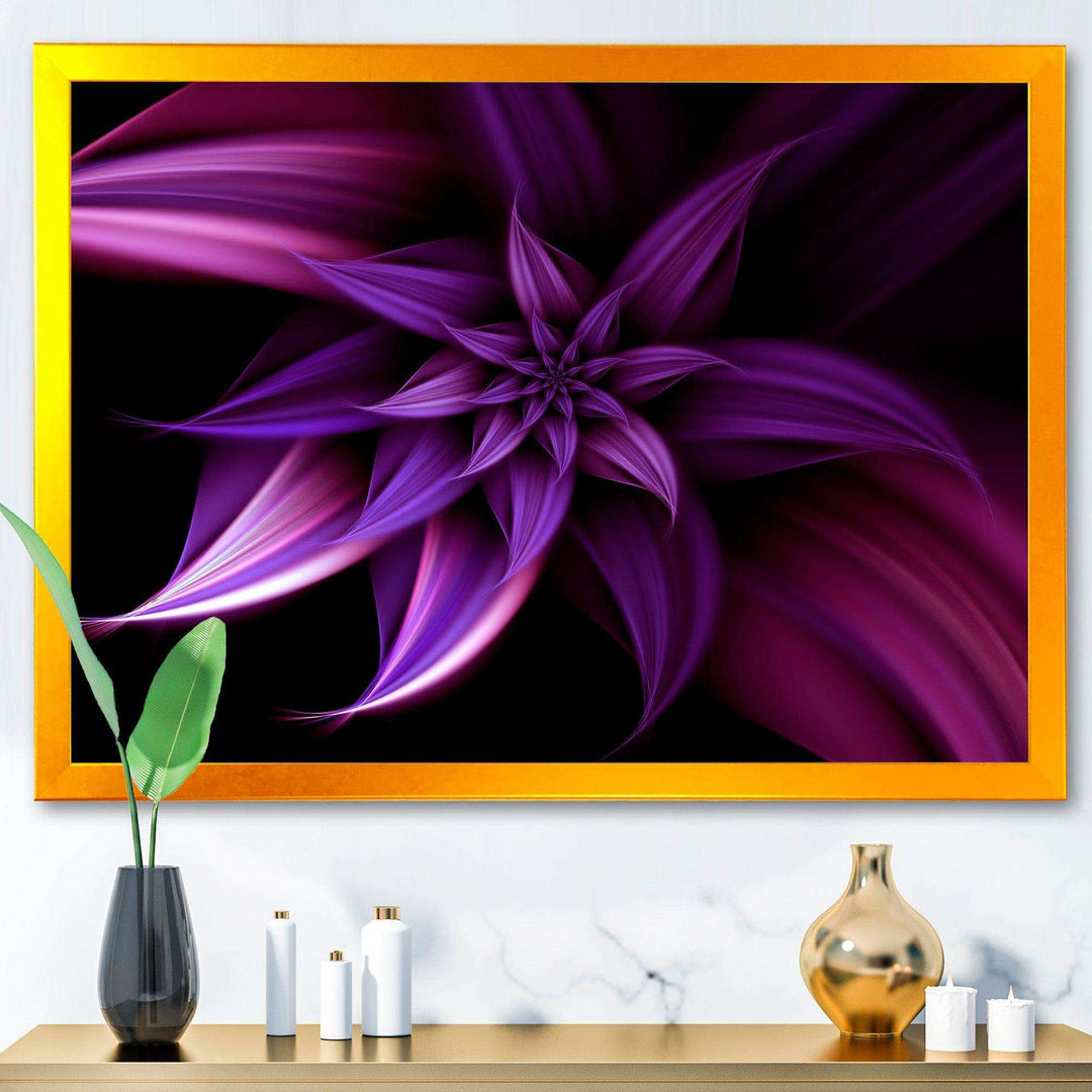 Fractal Flower Purple - Modern Canvas Wall Art