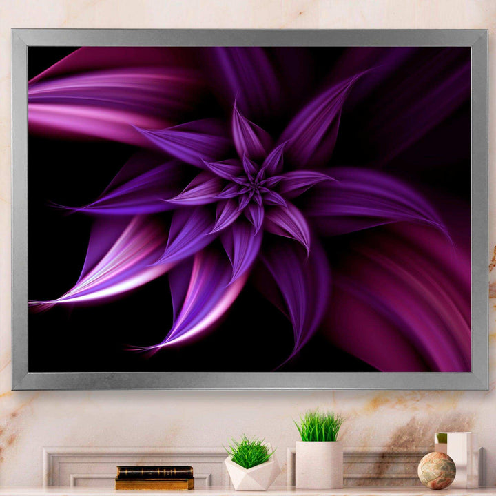 Fractal Flower Purple - Modern Canvas Wall Art
