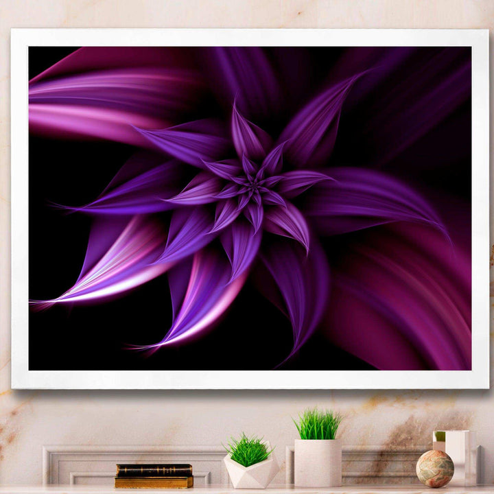 Fractal Flower Purple - Modern Canvas Wall Art