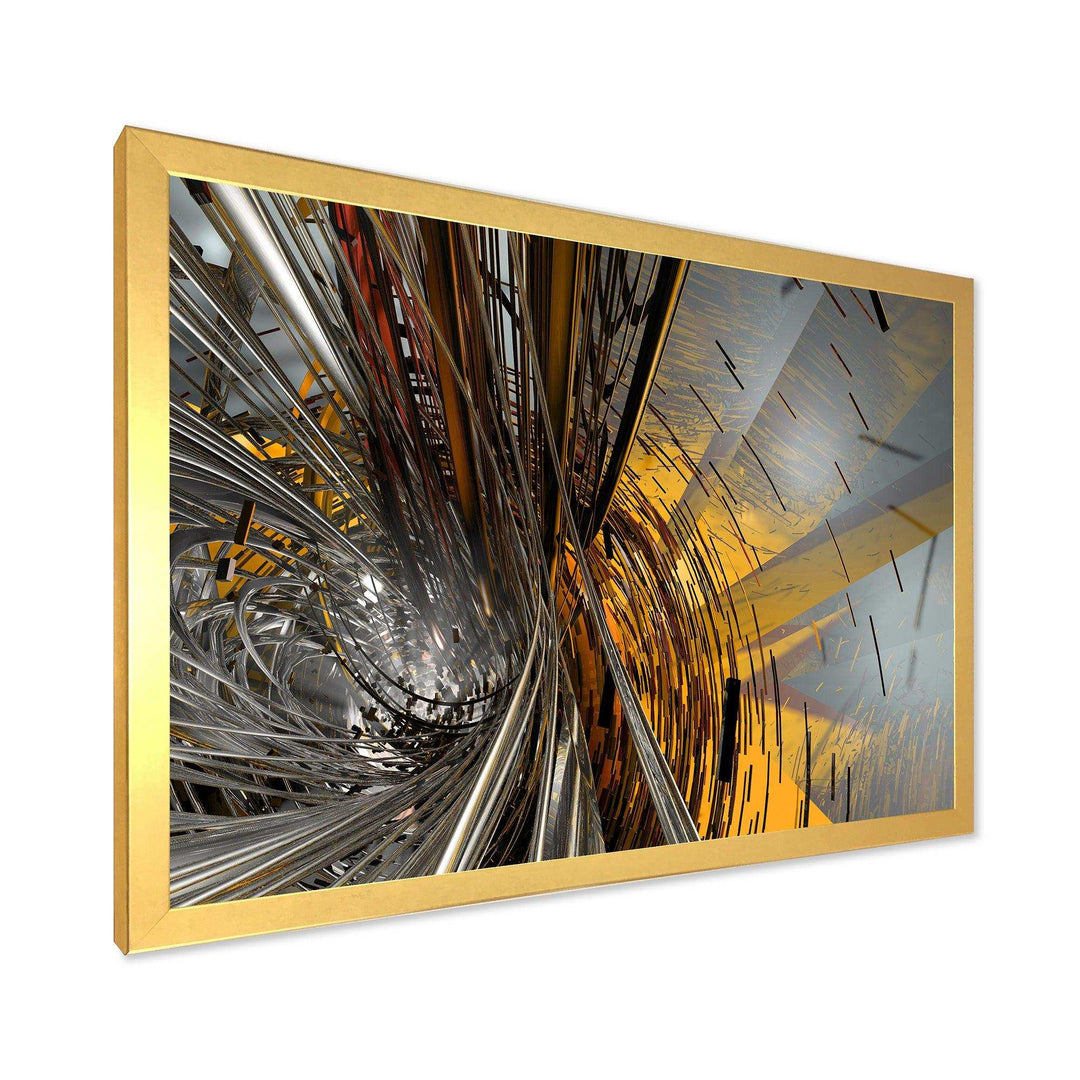 Fractal Yellow Connected Stripes - Modern Wall Art Prints