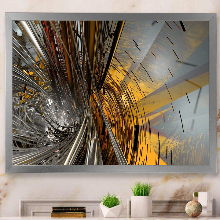 Fractal Yellow Connected Stripes - Modern Wall Art Prints