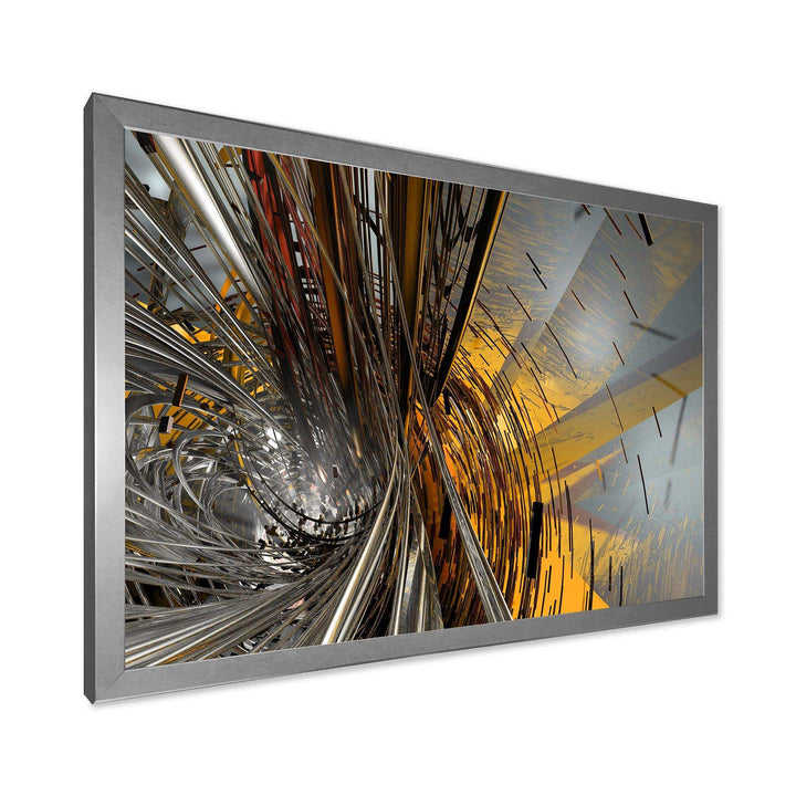 Fractal Yellow Connected Stripes - Modern Wall Art Prints
