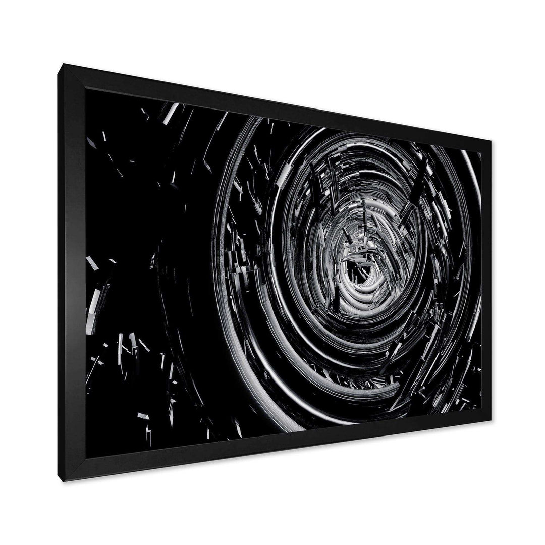 Fractal Black Whirlwind - Modern Canvas Wall Art