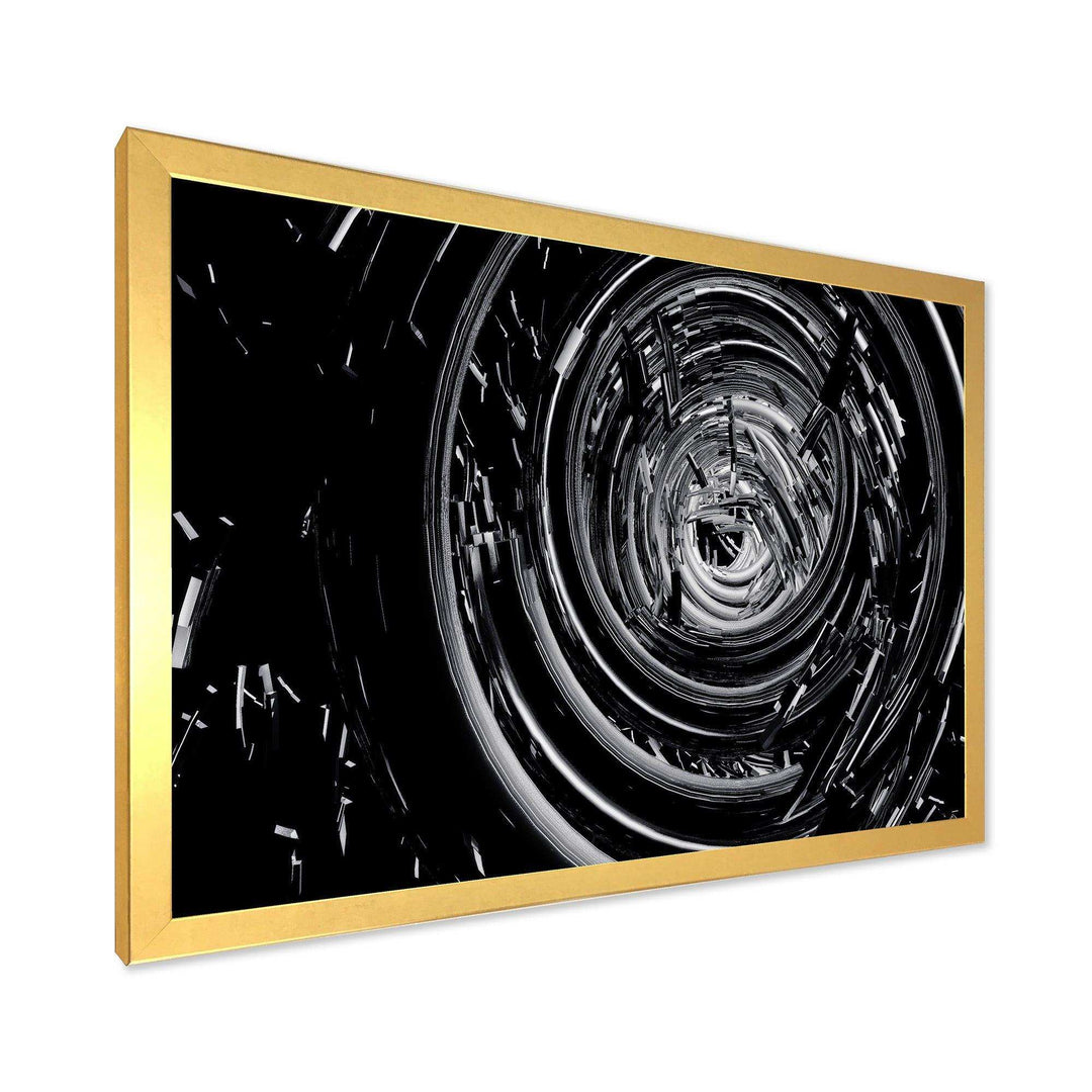 Fractal Black Whirlwind - Modern Canvas Wall Art