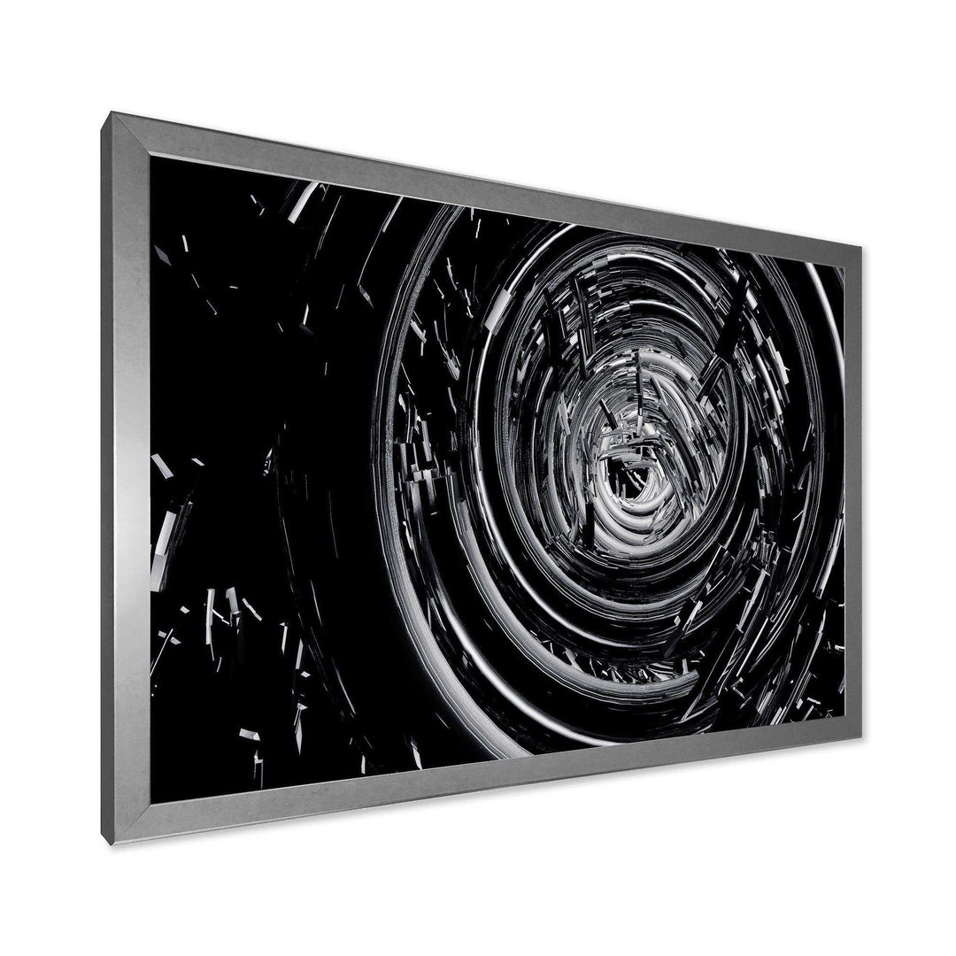 Fractal Black Whirlwind - Modern Canvas Wall Art