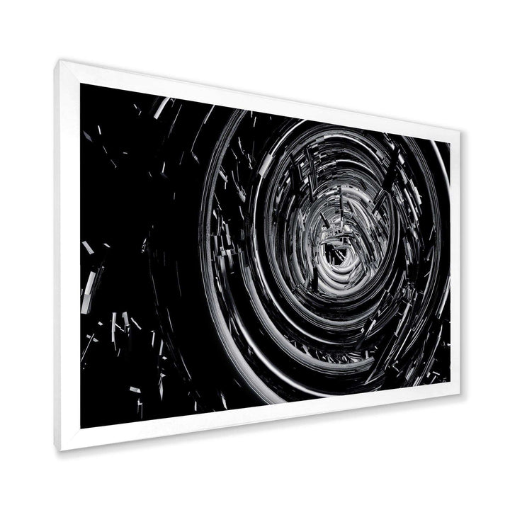Fractal Black Whirlwind - Modern Canvas Wall Art