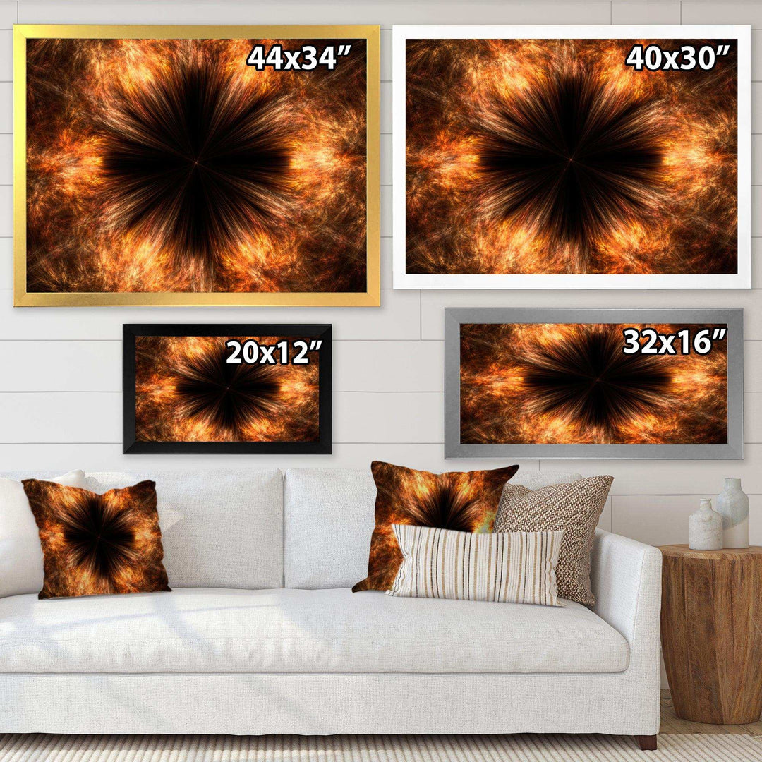 Fractal Black Brown Flower - Modern Wall Art Prints