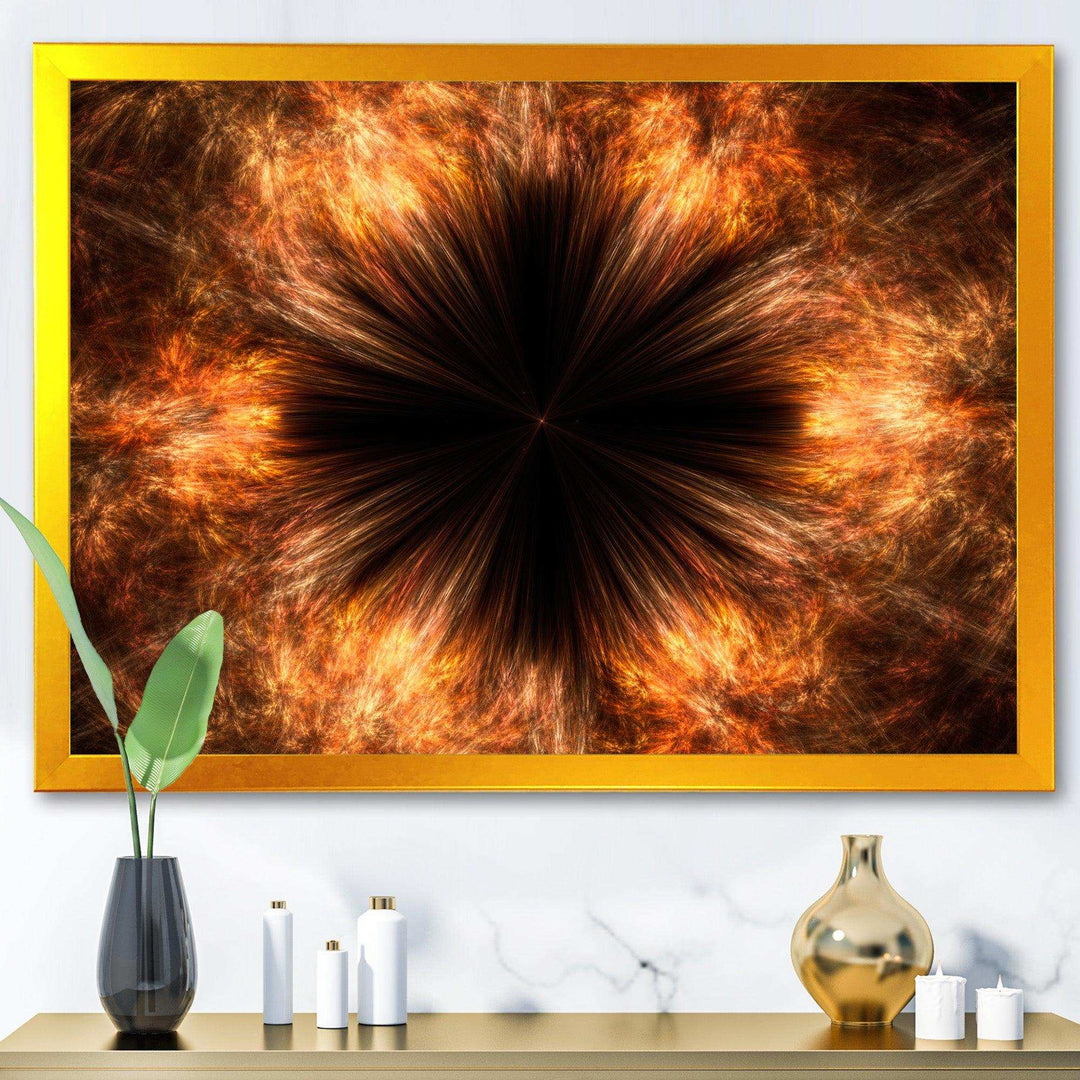 Fractal Black Brown Flower - Modern Wall Art Prints