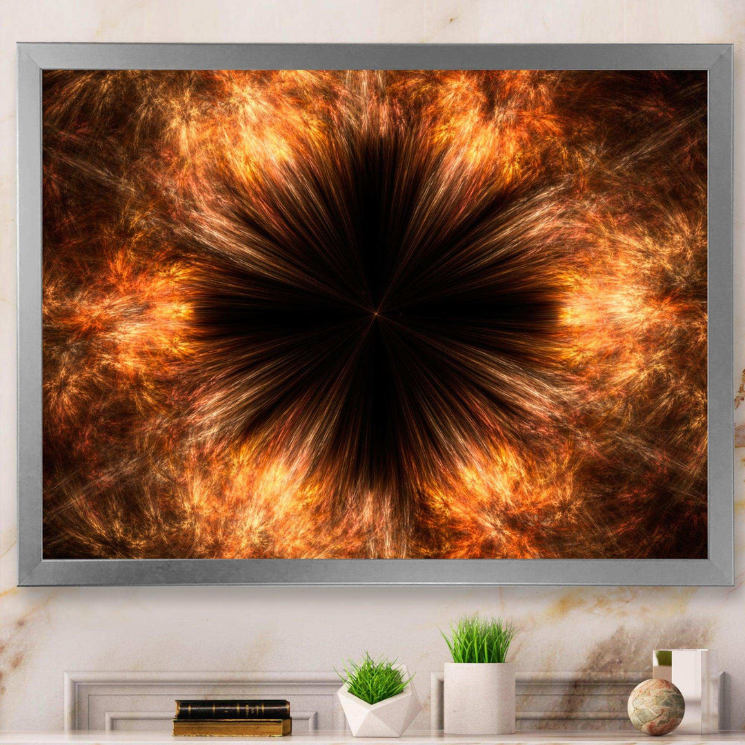 Fractal Black Brown Flower - Modern Wall Art Prints