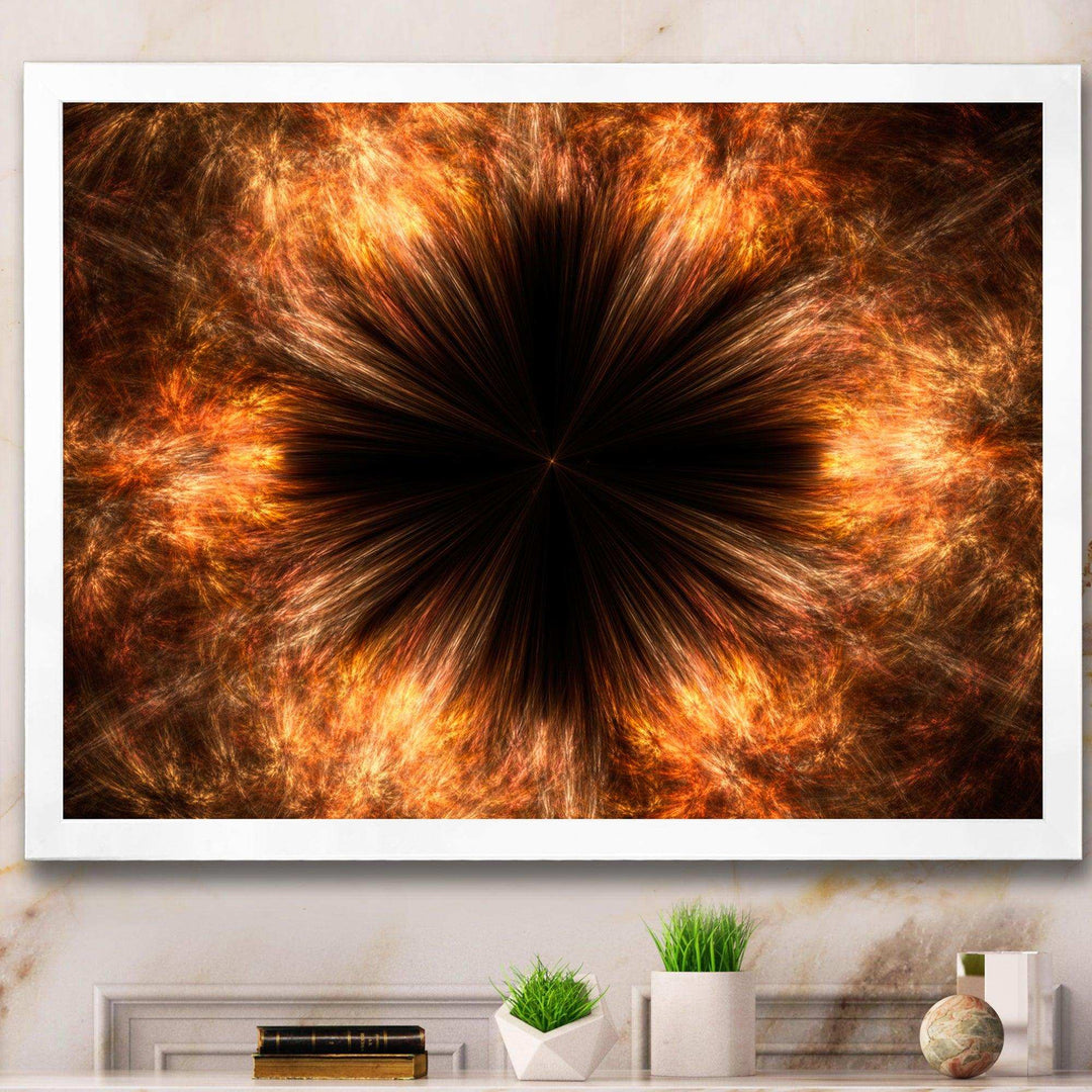 Fractal Black Brown Flower - Modern Wall Art Prints