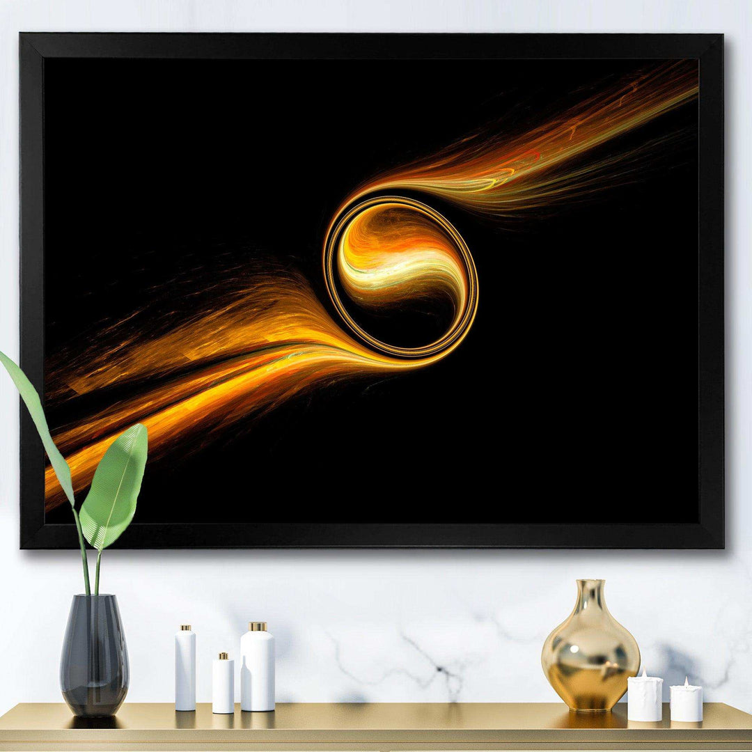 Fractal Dancing Yellow Design - Modern Bedroom Wall Art