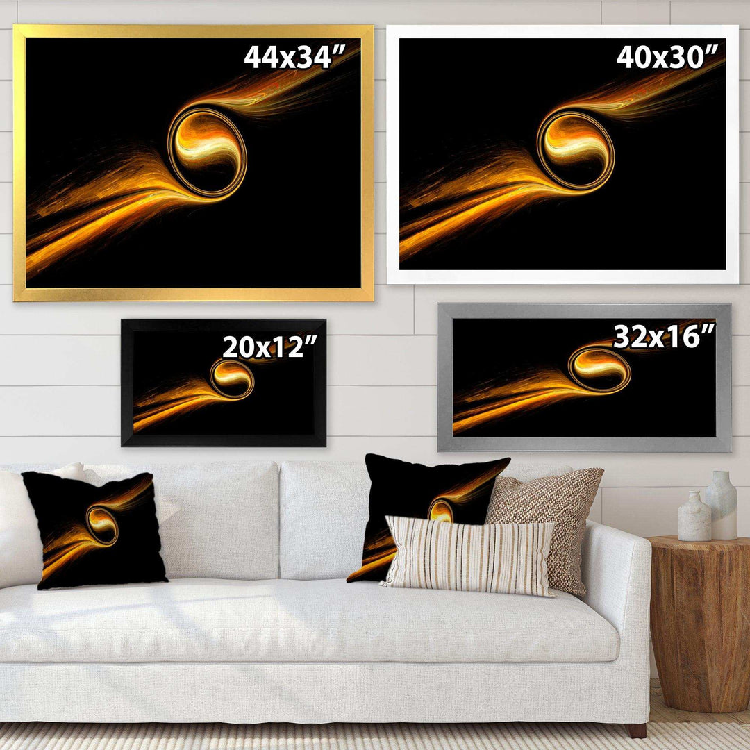 Fractal Dancing Yellow Design - Modern Bedroom Wall Art