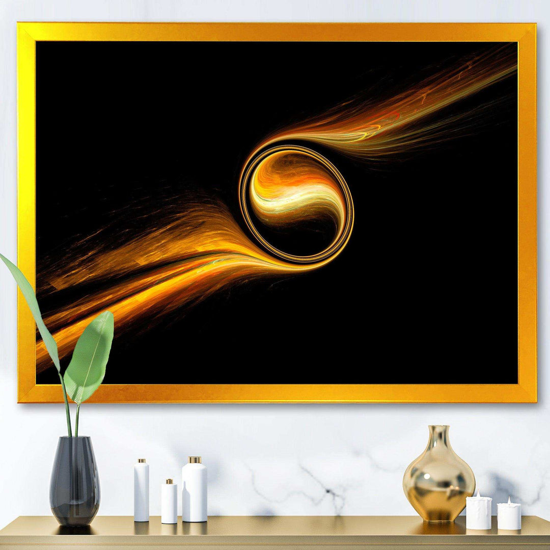 Fractal Dancing Yellow Design - Modern Bedroom Wall Art