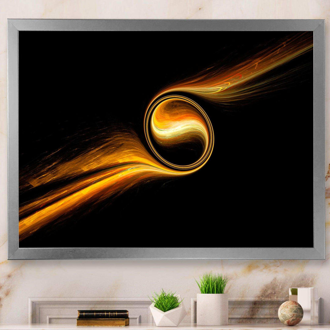 Fractal Dancing Yellow Design - Modern Bedroom Wall Art