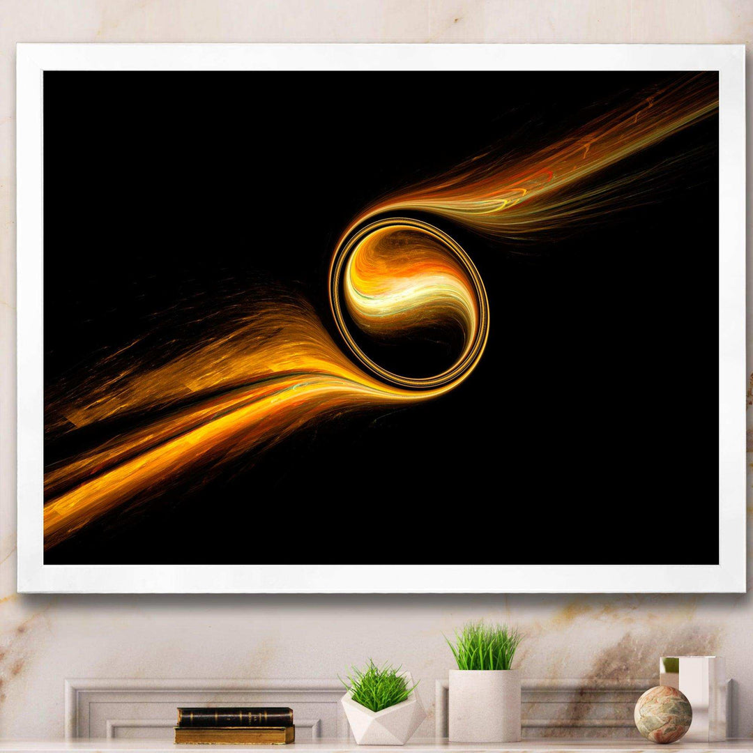Fractal Dancing Yellow Design - Modern Bedroom Wall Art