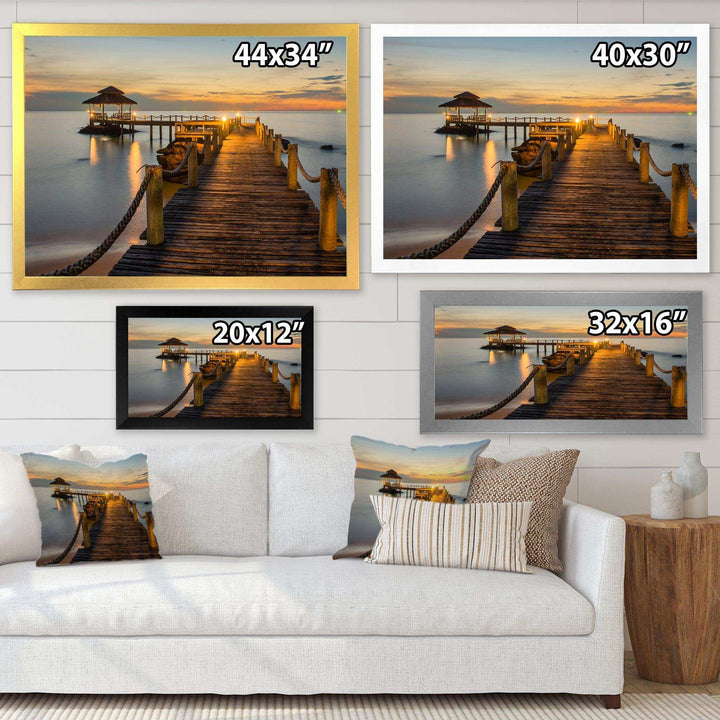 Brown Wooden Pier in Evening