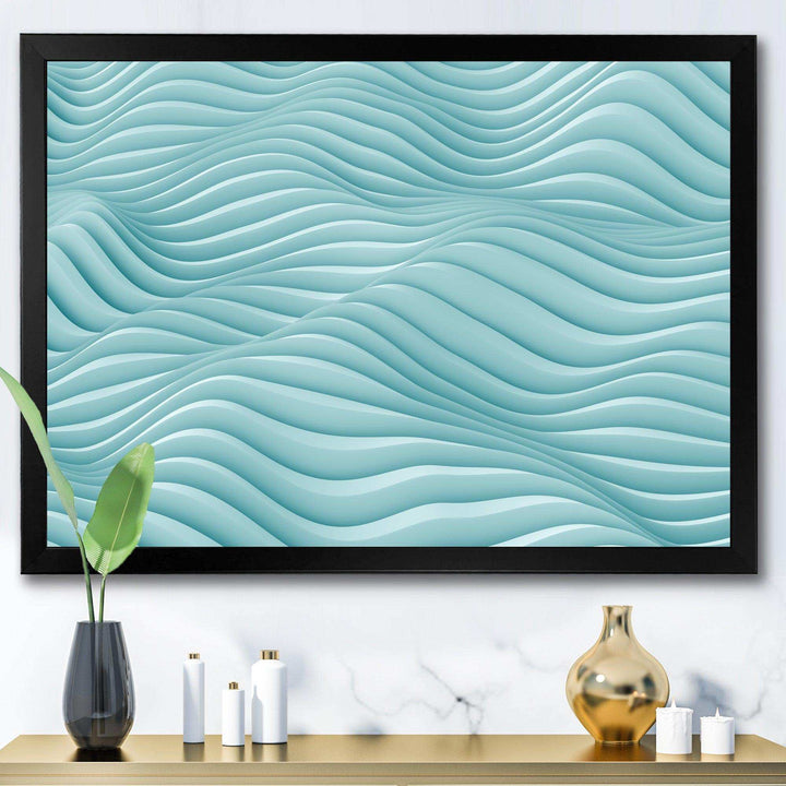 Fractal Rippled Blue Waves - Modern Bedroom Wall Art