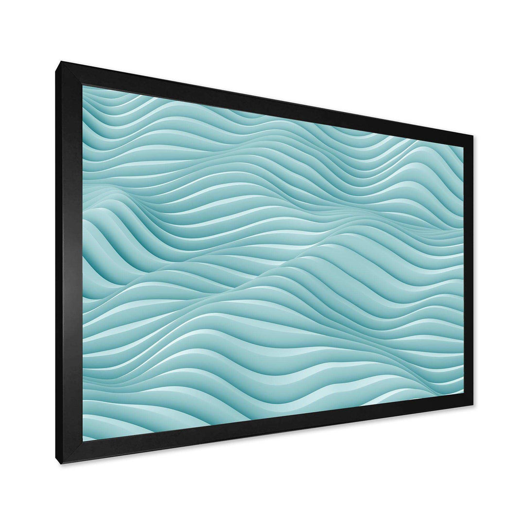 Fractal Rippled Blue Waves - Modern Bedroom Wall Art