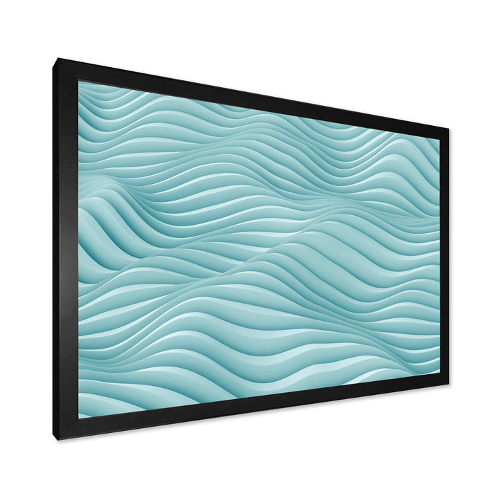 Fractal Rippled Blue Waves - Modern Bedroom Wall Art