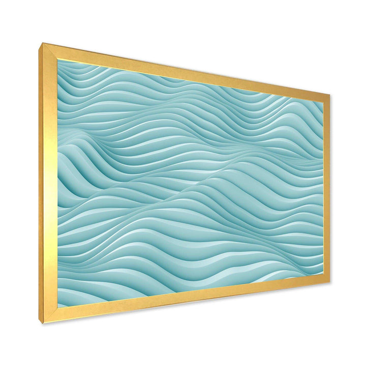 Fractal Rippled Blue Waves - Modern Bedroom Wall Art