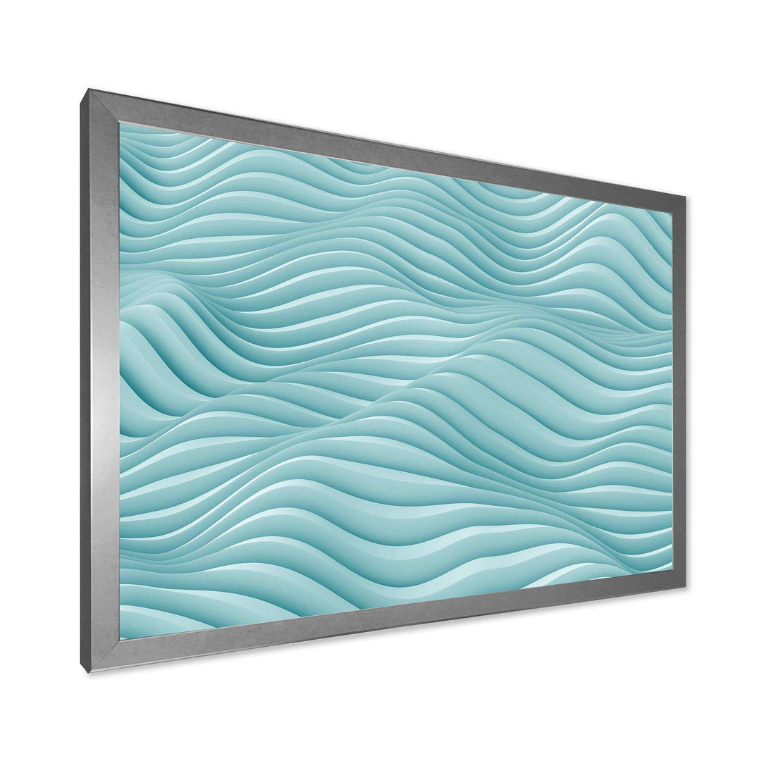 Fractal Rippled Blue Waves - Modern Bedroom Wall Art
