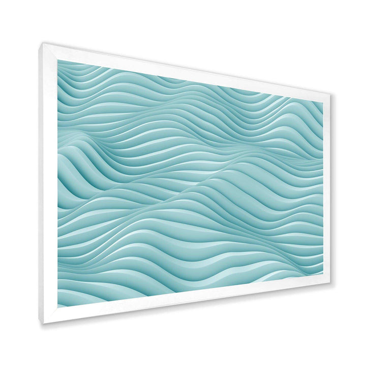 Fractal Rippled Blue Waves - Modern Bedroom Wall Art