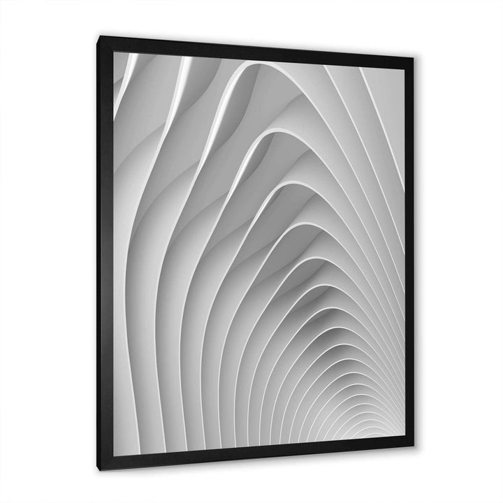Fractal Bulgy White Waves - Modern Bedroom Wall Art
