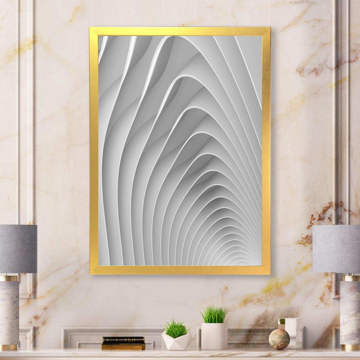 Fractal Bulgy White Waves - Modern Bedroom Wall Art