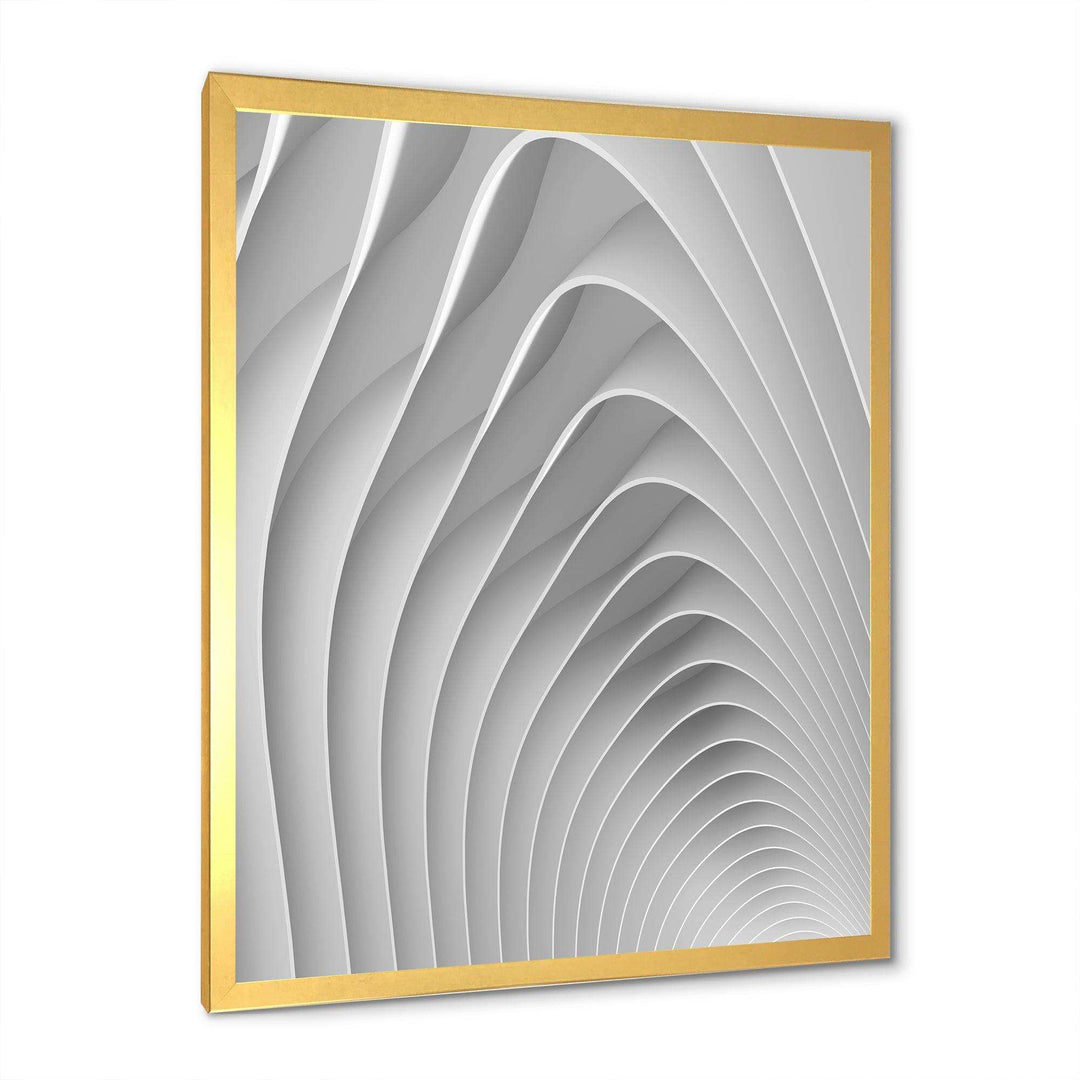 Fractal Bulgy White Waves - Modern Bedroom Wall Art