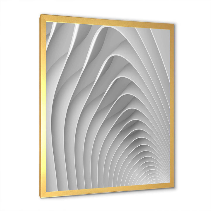 Fractal Bulgy White Waves - Modern Bedroom Wall Art