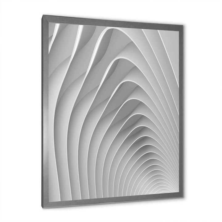 Fractal Bulgy White Waves - Modern Bedroom Wall Art