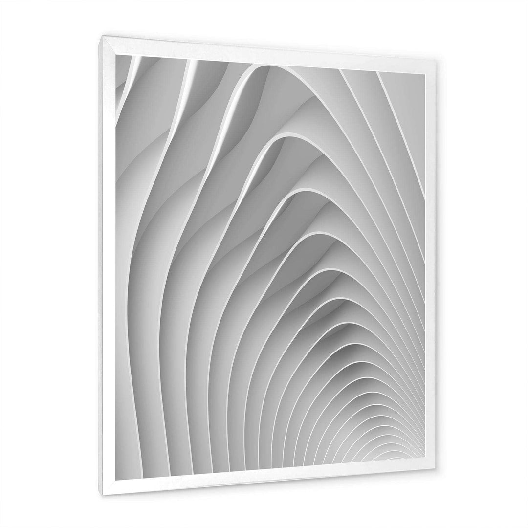 Fractal Bulgy White Waves - Modern Bedroom Wall Art