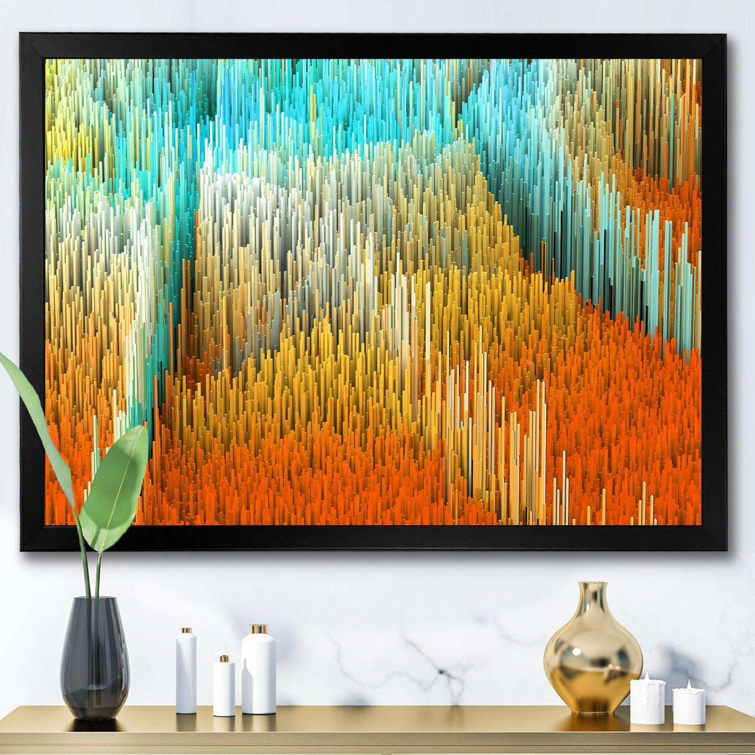Macro Render Structure Yellow Orange - Modern Wall Art Prints