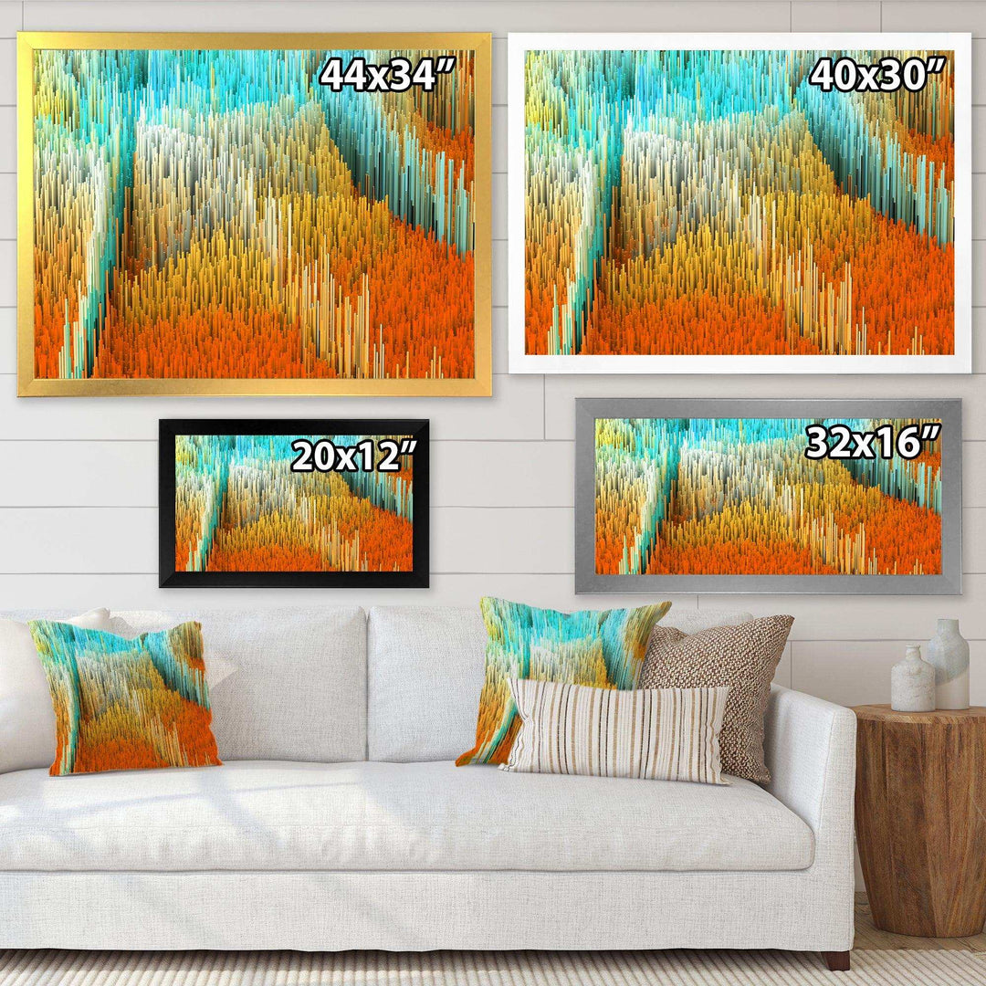 Macro Render Structure Yellow Orange - Modern Wall Art Prints