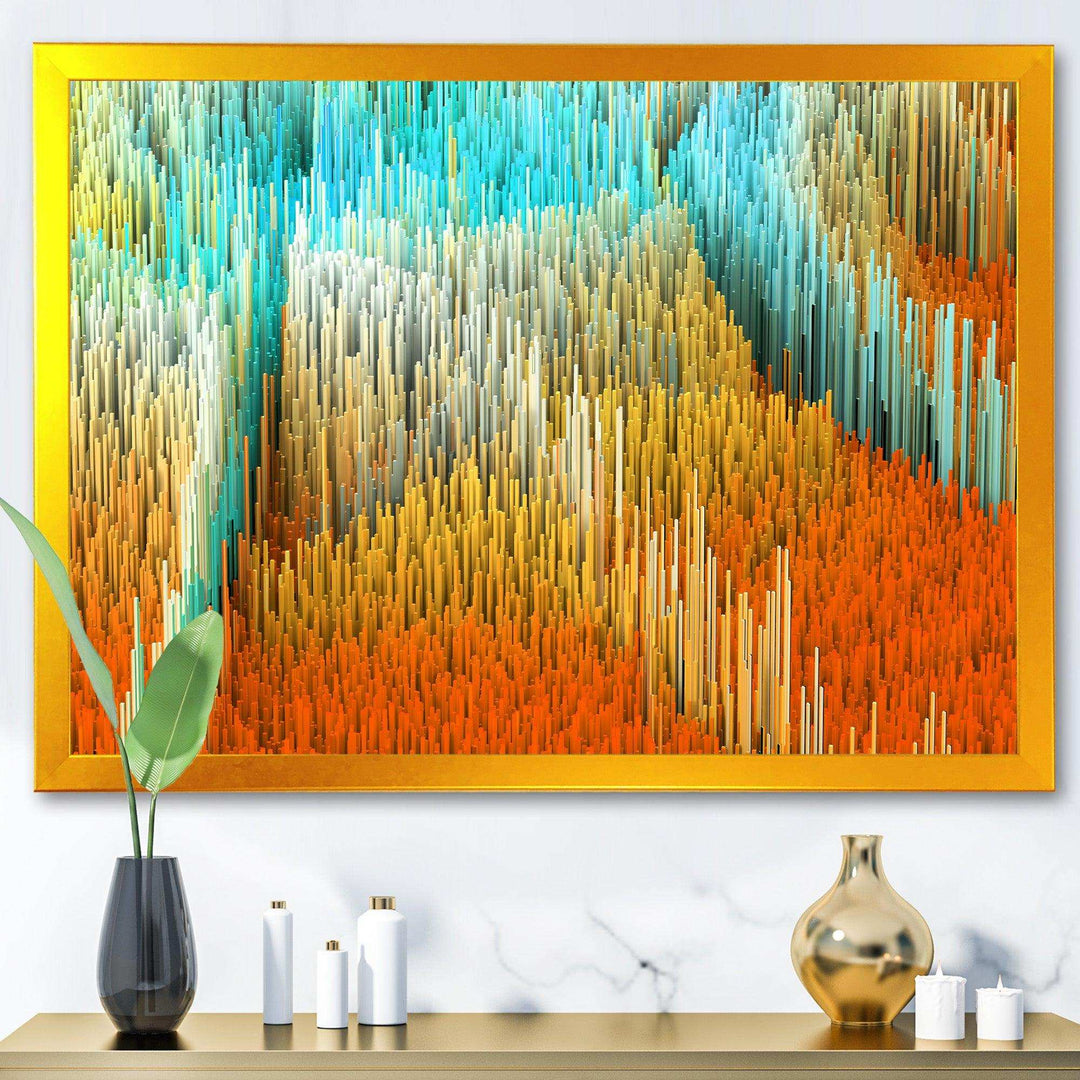 Macro Render Structure Yellow Orange - Modern Wall Art Prints