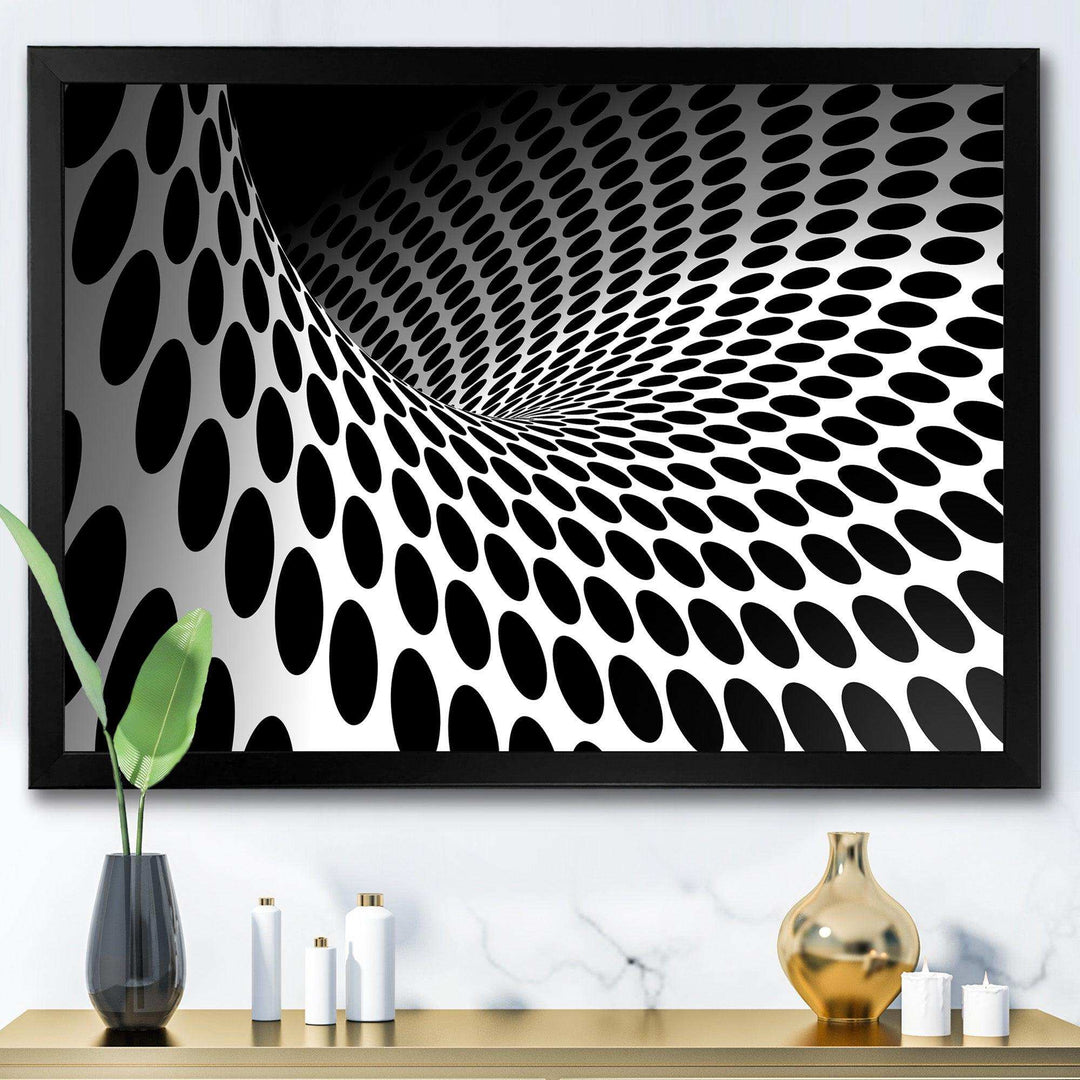 Waves and Circles Black n White - Modern Bedroom Wall Art