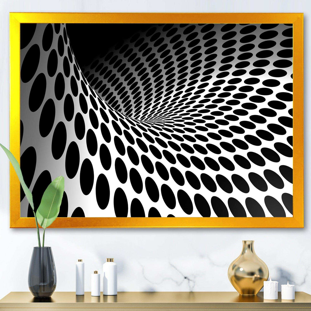 Waves and Circles Black n White - Modern Bedroom Wall Art
