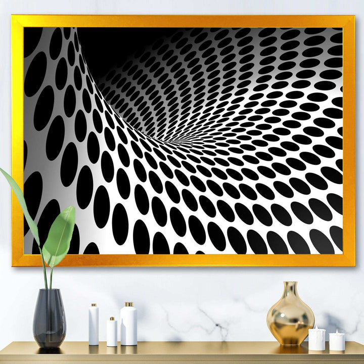 Waves and Circles Black n White - Modern Bedroom Wall Art