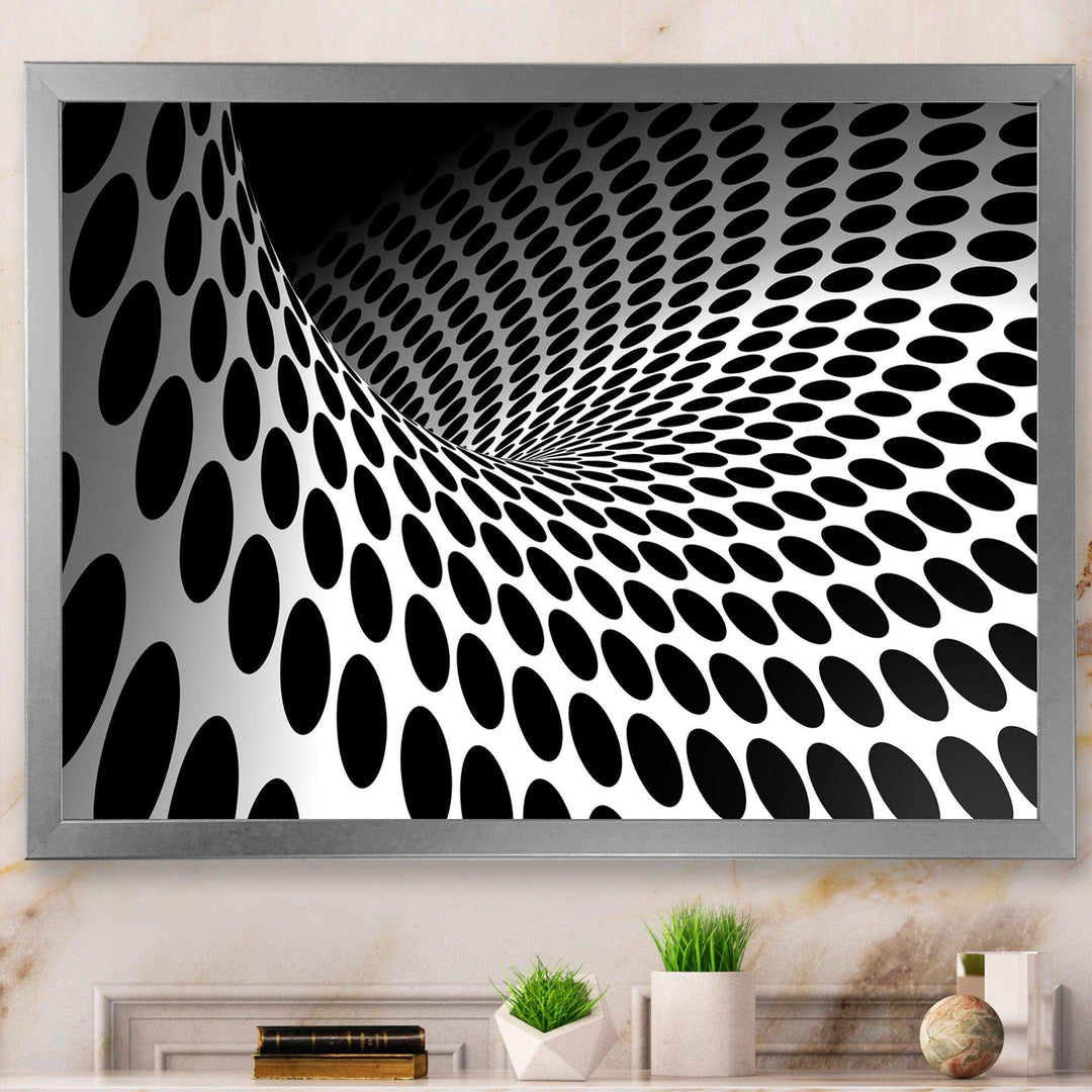Waves and Circles Black n White - Modern Bedroom Wall Art