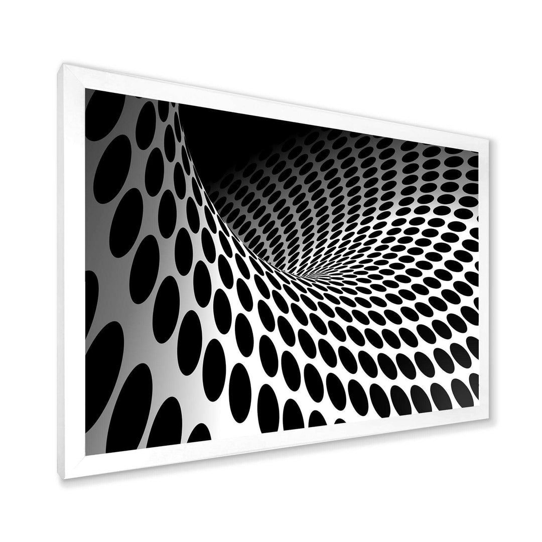 Waves and Circles Black n White - Modern Bedroom Wall Art