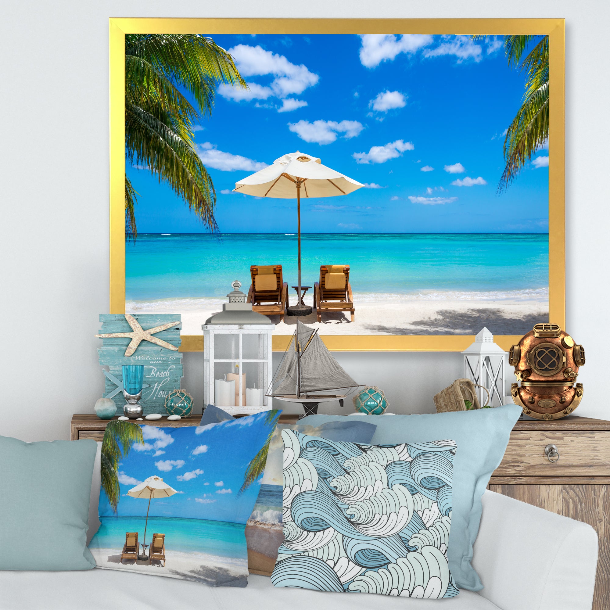 Turquoise Beach with Chairs
