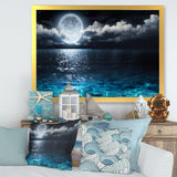 Romantic Full Moon Over Sea