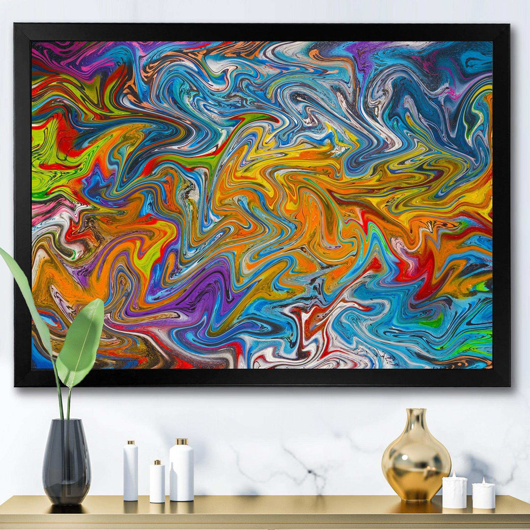 Fractal Flowing Colors - Modern Canvas Wall Art