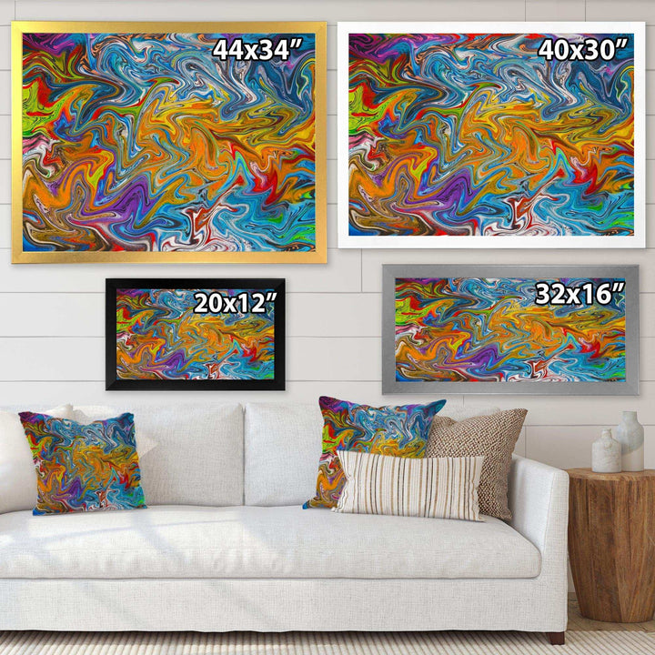 Fractal Flowing Colors - Modern Canvas Wall Art