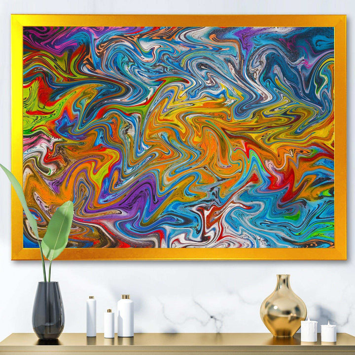 Fractal Flowing Colors - Modern Canvas Wall Art