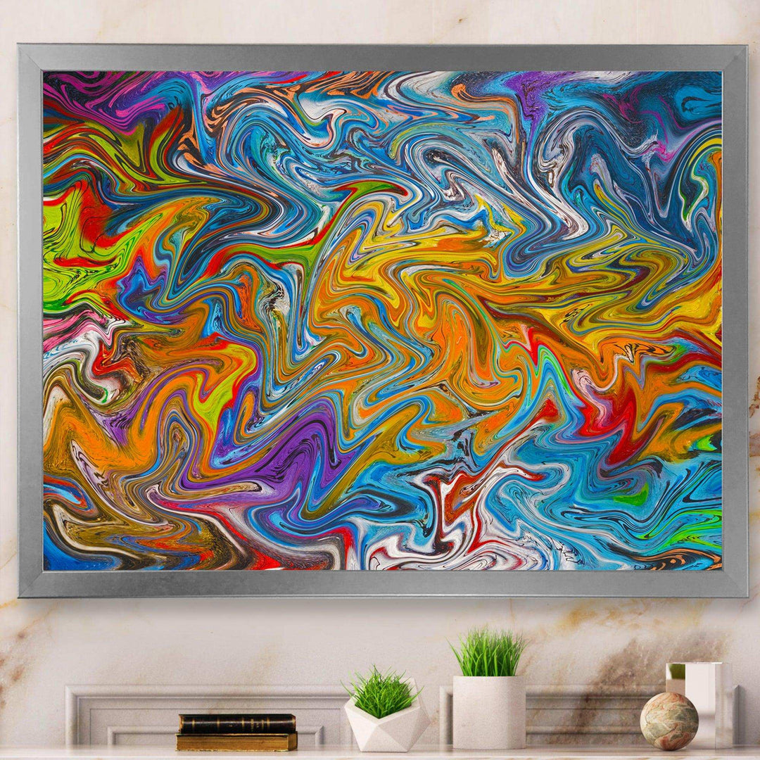 Fractal Flowing Colors - Modern Canvas Wall Art