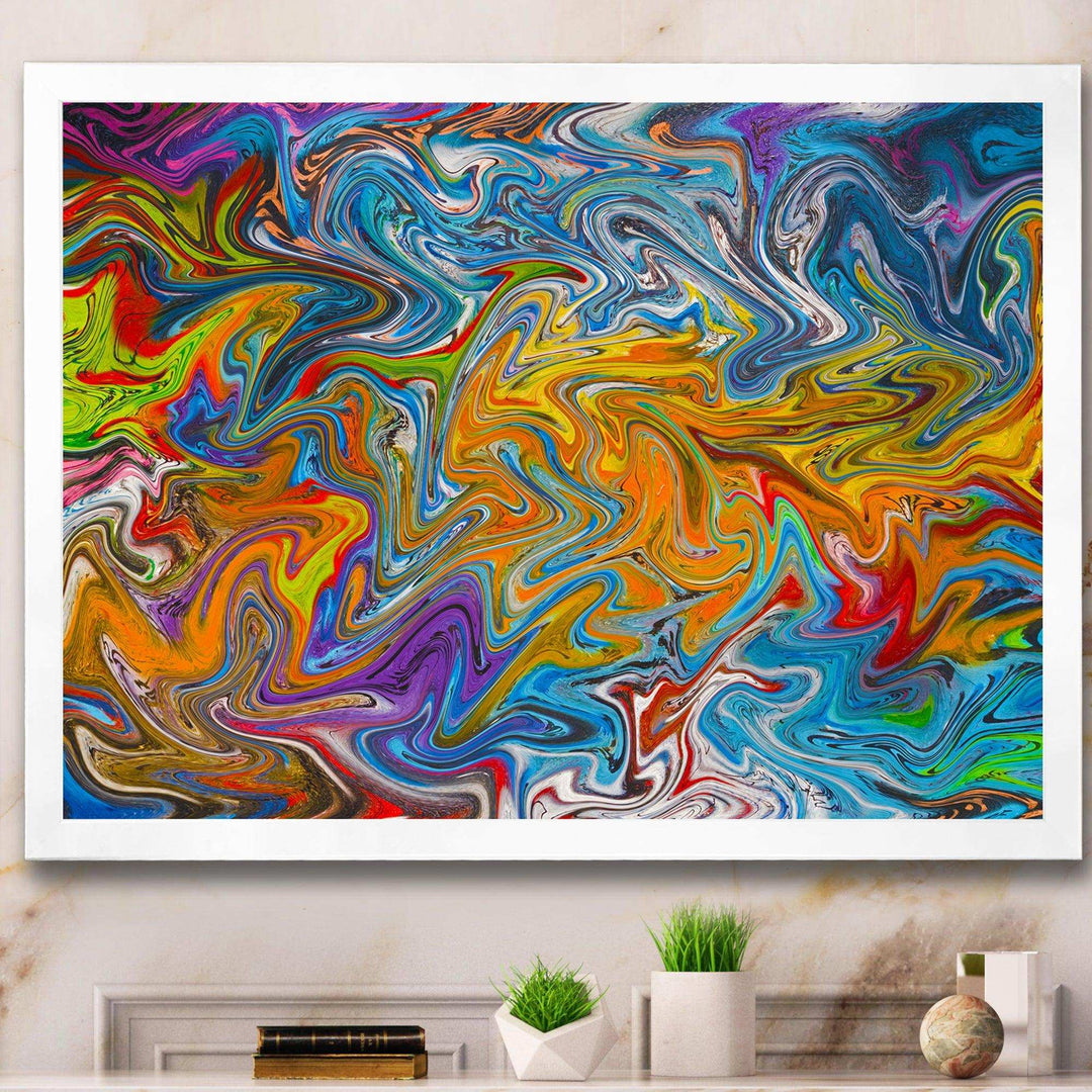 Fractal Flowing Colors - Modern Canvas Wall Art