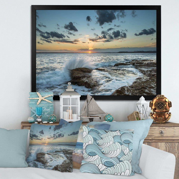 Designart Bright Sydney Sunset Over Sea - Beach Wall Art