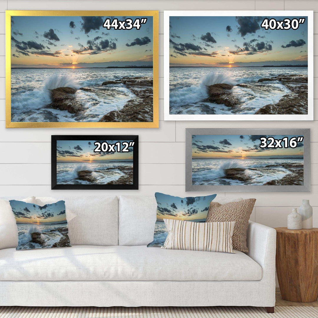Designart Bright Sydney Sunset Over Sea - Beach Wall Art