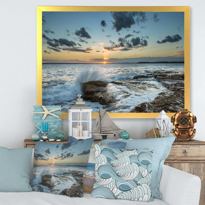 Designart Bright Sydney Sunset Over Sea - Beach Wall Art
